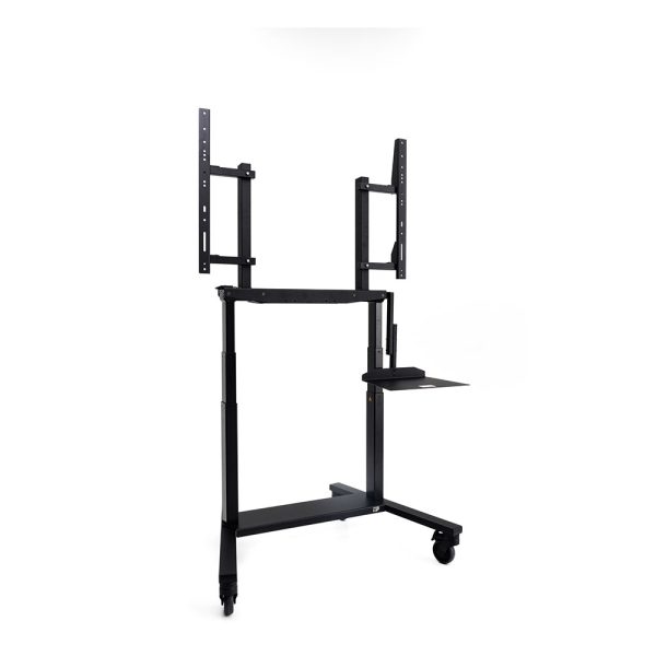 ergoxs-slimline-compact-mobile-double-column-mobile-lift-front-three-quarter-view-cm222b-laptop-shelf-vesa