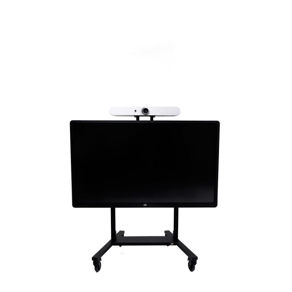 ergoxs-slimline-compact-mobile-double-column-mobile-lift-front-view-cm222b-low-soundbar-mount-above