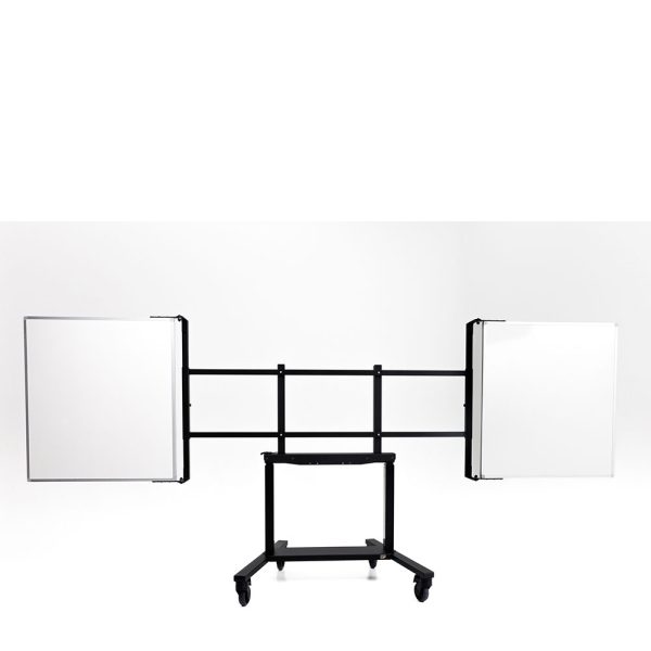 ergoxs-slimline-compact-mobile-double-column-mobile-lift-front-view-cm222b-whiteboard-frame-touch-wbf65-wbf75-wbf86
