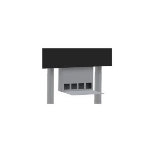 a grey module for underneath the system for installing panels with 4 holes