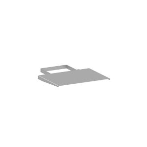 laptop shelf with handle to secure around one of the legs of the wall solution