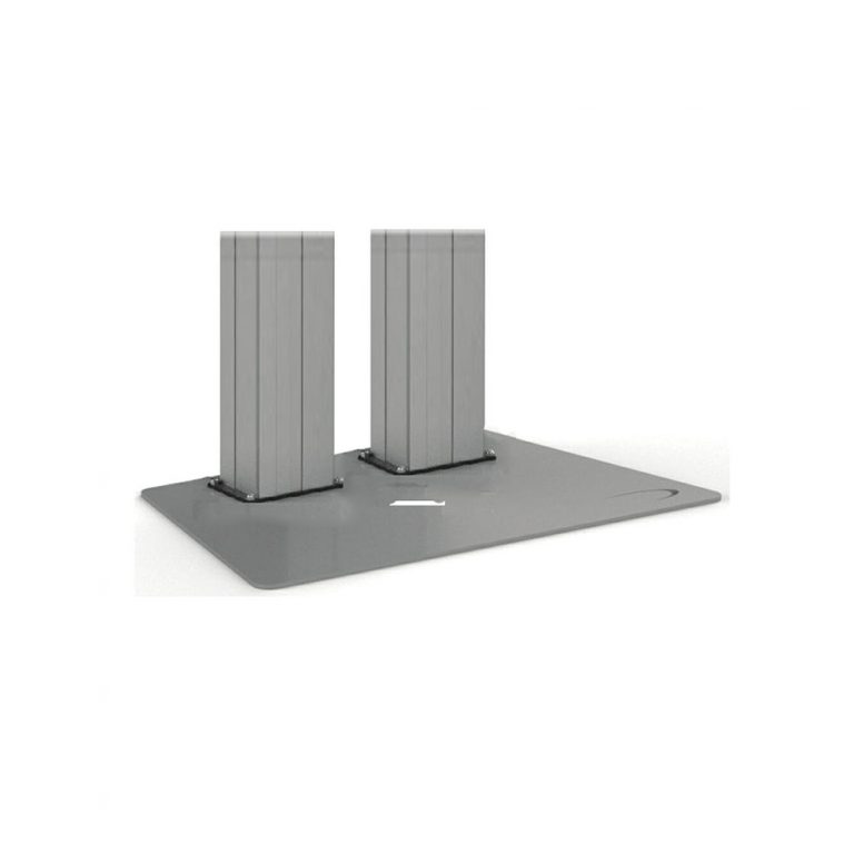 extra-large rectangular grey floor plate for attaching a two-legged wall floor lift to the floor
