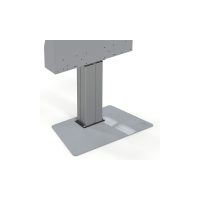 rectangular grey floor plate with a wide leg for attaching a wall floor lift to the floor