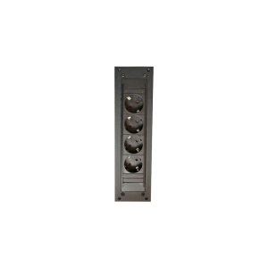 Socket with space for 4 plugs to be placed in a frame