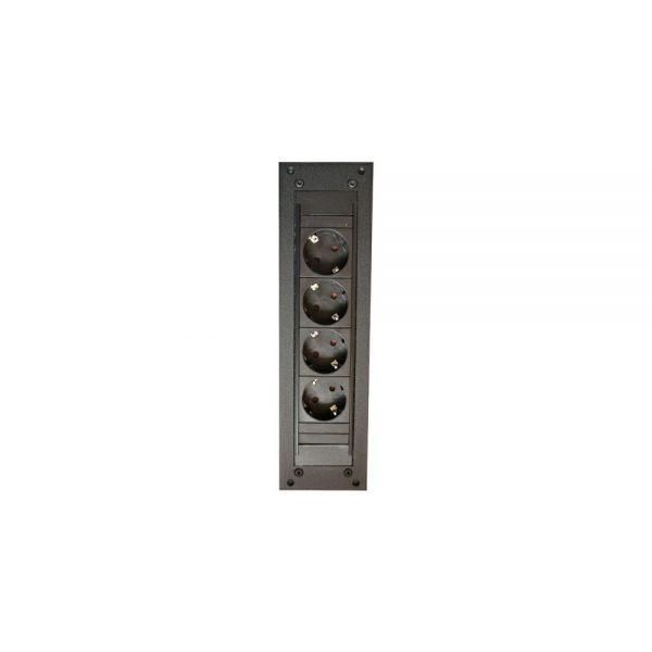 Socket with space for 4 plugs to be placed in a frame