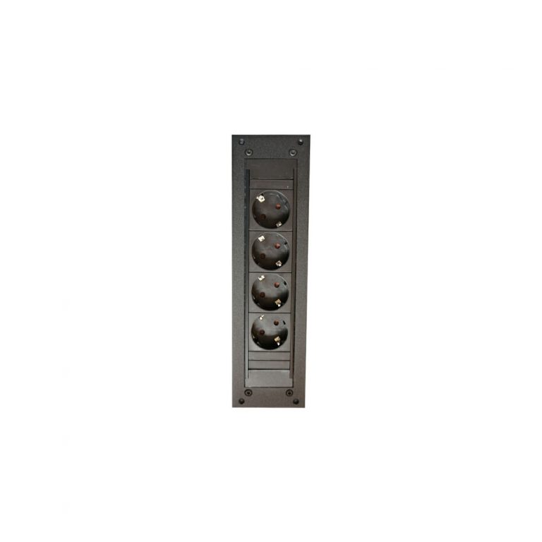 Socket with space for 4 plugs to be placed in a frame