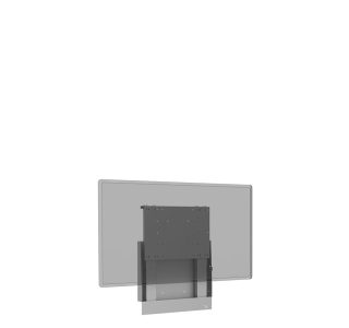 Triple column grey wall lift set slightly higher with a screen on the wall