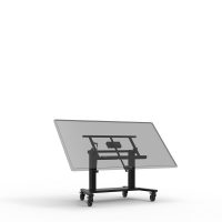 Mobile tilting table black with screen at 45 degrees