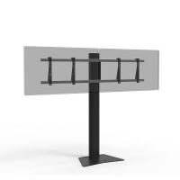 Floor System Stand for two screens from the front in black
